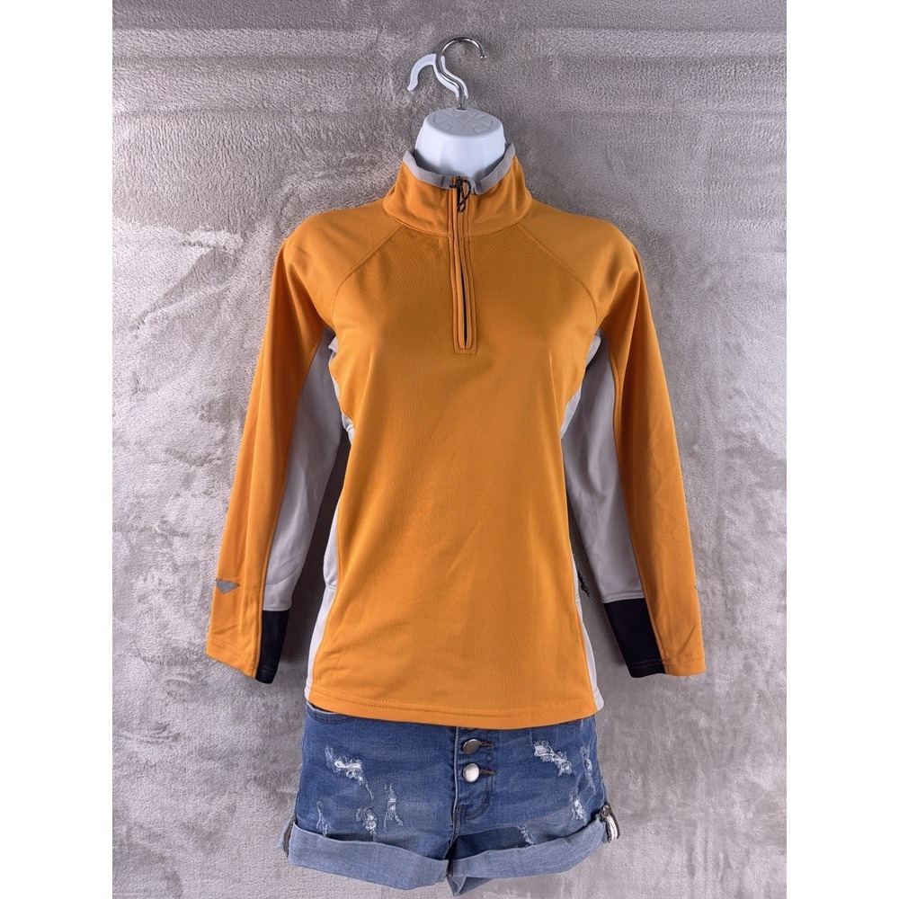 Mountain Hardwear Quarter Zip‎ Jacket Womens Size Small Orange Soft Shell